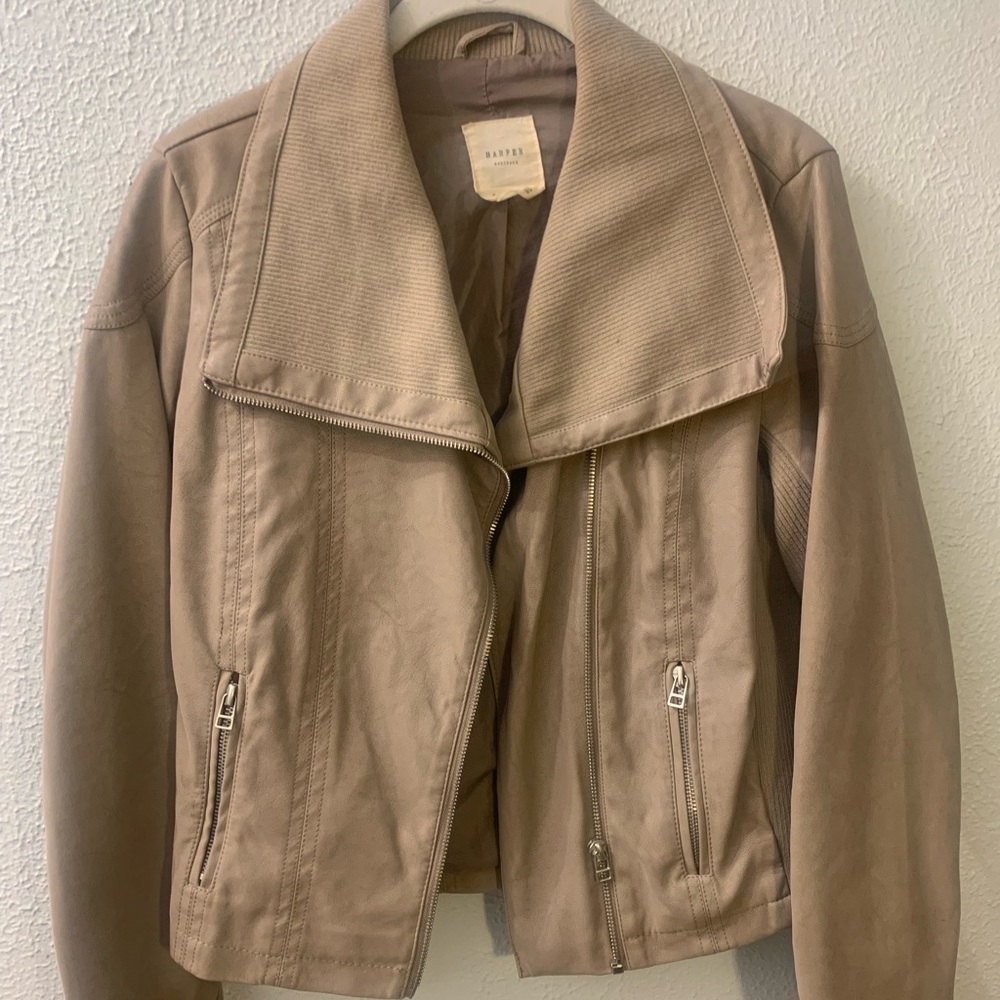 Tan Faux Leather Jacket